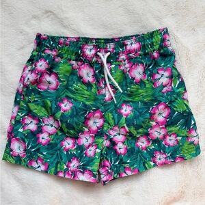 NWOT Janie and Jack Hibiscus Swim Trunks. Size 18-24 mos.